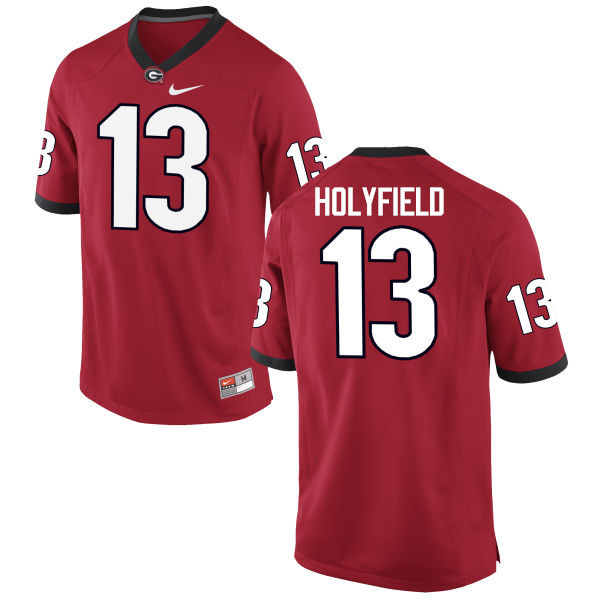 Georgia Bulldogs #13 Elijah Holyfield College Football Jerseys-Red